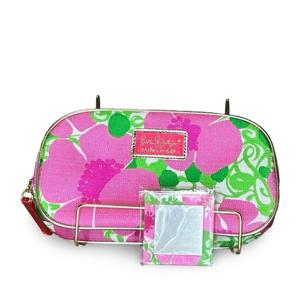 Lilly Pulitzer for Estee Lauder Cosmetic Bag Floral Bright Colorful Vibrant Pink